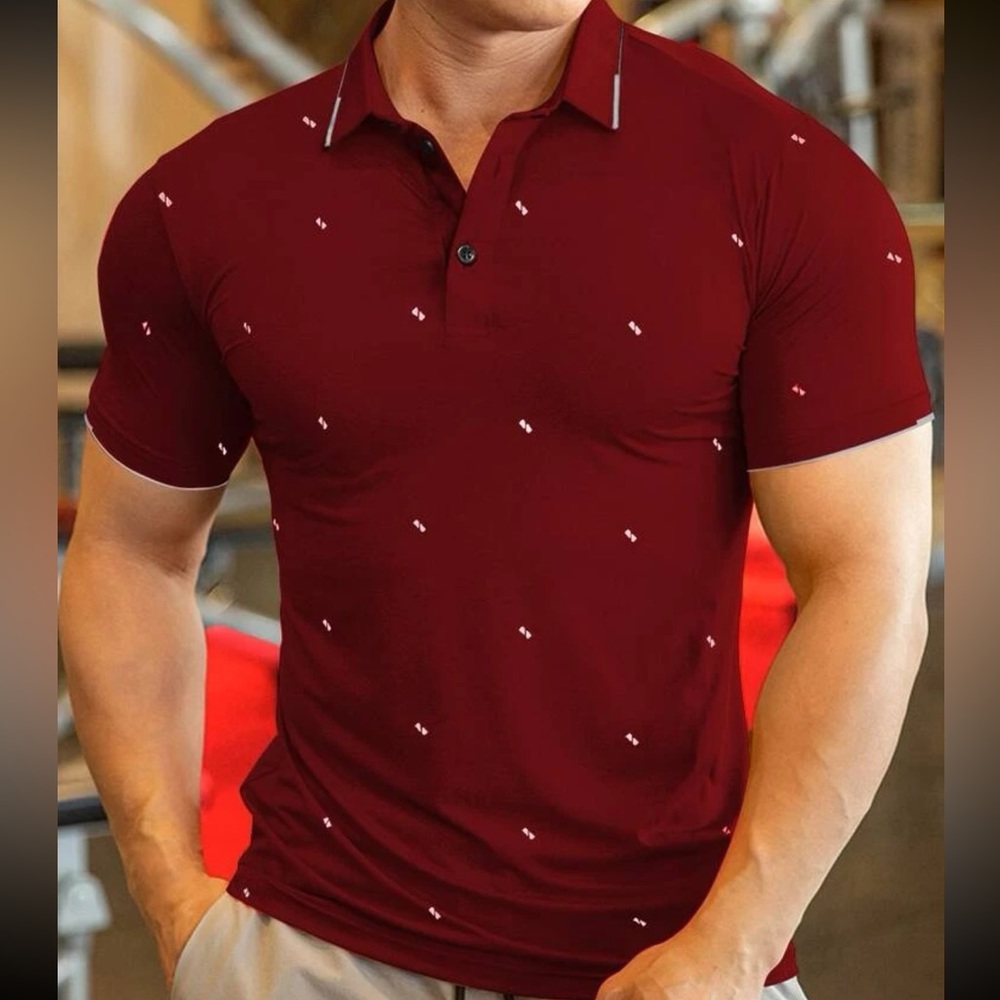 SHEIN Red Polo Shirt